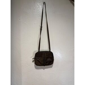 MultiSac Womens Brown Nylon Crossbody Bag Adjustable Strap Utility Organizer
